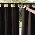 NICETOWN 2 Panels Blackout Outdoor Curtains for Patio Waterproof, Detachable Tab Top Cabana Curtainss Room Darkening Thermal Insulated Blind for Outdoor Living Divider, W52 x L108, Toffee Brown