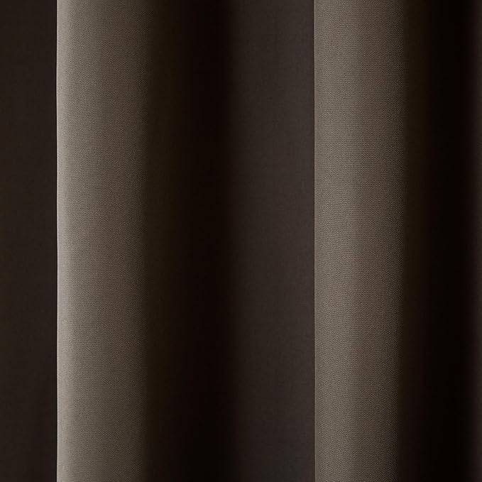 TOWN & COUNTRY ΒASICS Cabana Solid Heavyweight Indoor Outdoor Curtains, Light Filtering Opacity with Grommet Top, Water Repellent, 2-Pack Set, 54"x84", Chocolate