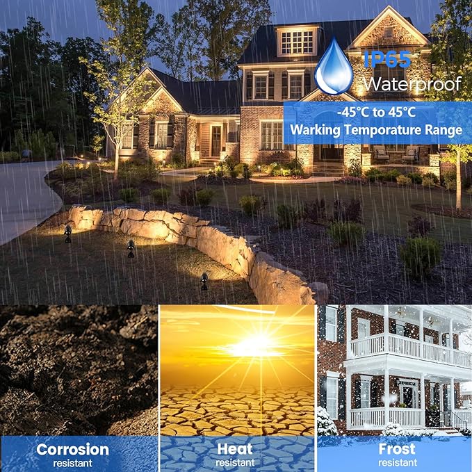 Gardencoin Solid Brass Outdoor Landscape Spotlights, 12V Heavy Duty Low Voltage LED Landscape Lights Waterproof for Garden Uplighting, Bronze Accent Lighting Fixture Without Bulb (Classic, 4 Pack)