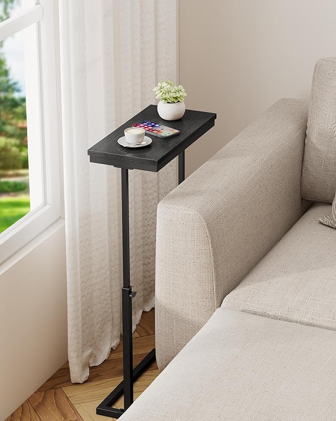 TUTOTAK End Table, Side Table, Tall Couch Table, Sofa Table, Living Room, Bed Room, Black TB01BK083