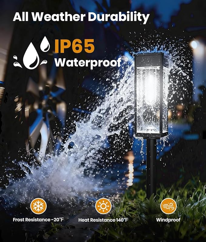 Solar Pathway Lights Outdoor, 12 Pack Bright Solar Lights Outdoor, Auto On/Off, IP65 Waterproof Landscape Lighting for Yard Patio Walkway Driveway Pathway (Cool White)
