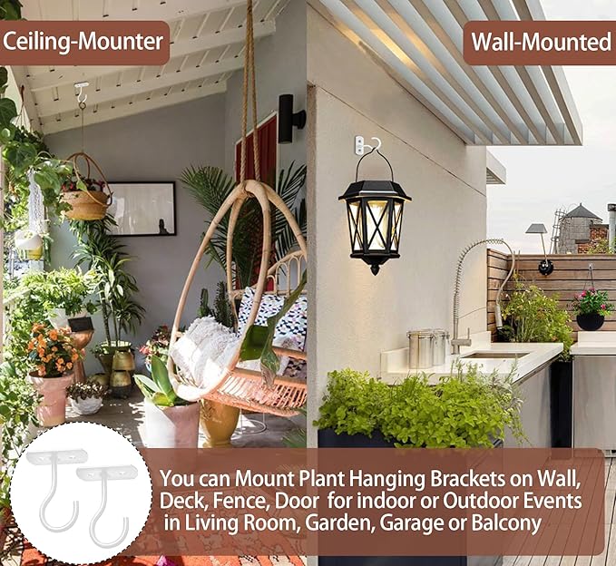 2.5in Ceiling Hooks for Hanging Plants 2Pack White