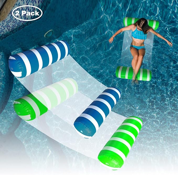 Inflatable Pool Floats Adult Size Water Hammock,Pool Rafts Lounge Chairs Floating,4-in-1 Multi-Purpose Pool Floaties Toys,Floats for Swimming Pool,for Adults Vacation Fun and Rest