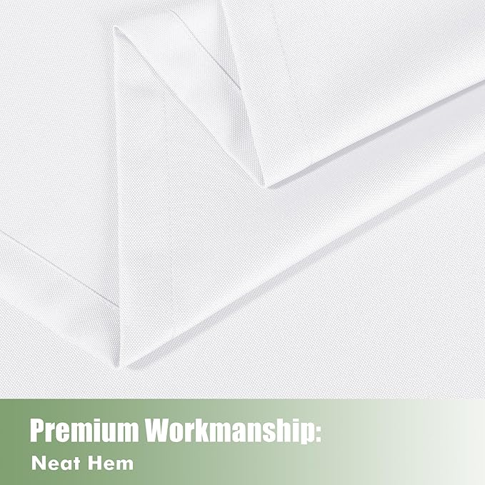 HolidayIdeas Outdoor Curtains for Patio Waterproof, 6 Panels - 54x84 Inches - Weatherproof Privacy Outsides Curtains for Cabana Porch Pergola, Sunlight & UV Blocking (White, Grommet Top)