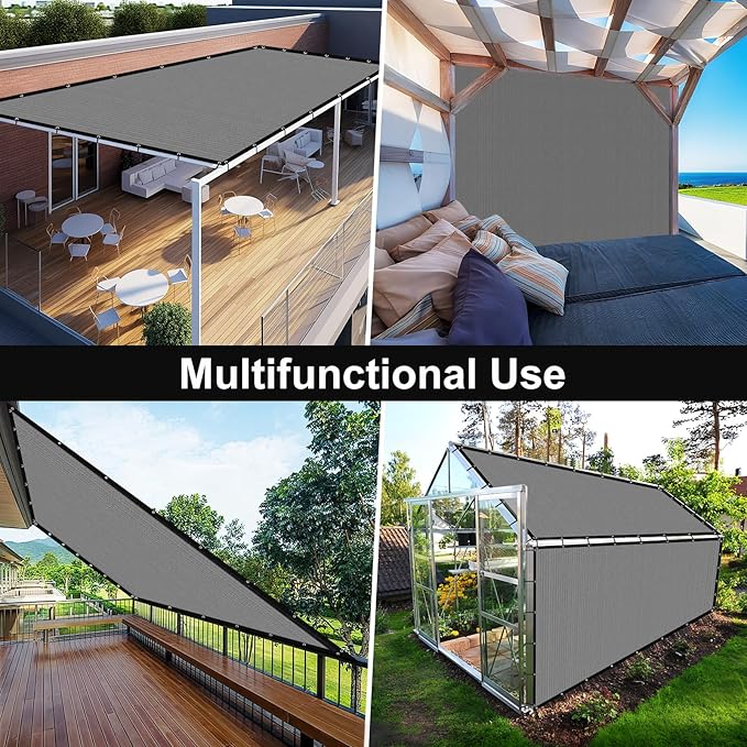 Artpuch 90% Sun Shade Cloth, 6 x 6 FT Pergola Shade Cover Canopy with Grommets, Sun Screen Fabric Tarp for Patio, Outdoor, Garden, Backyard, Blue Grey