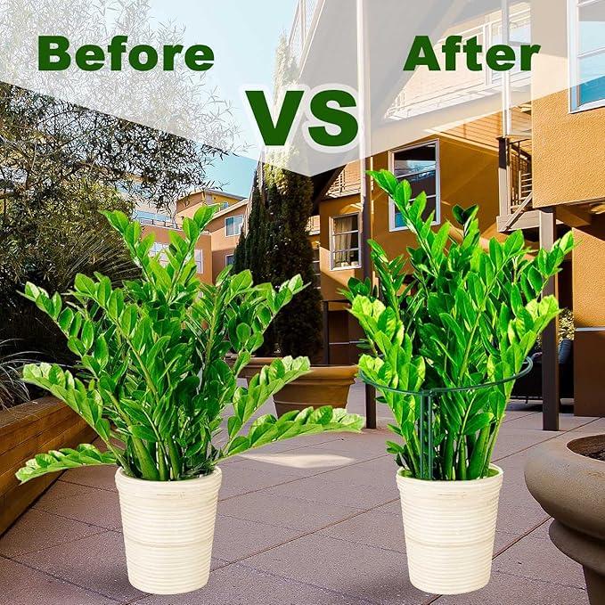 HiGift 12 Pack Plant Stakes for Indoor Plants, Metal Garden Peony Support Cages, Outdoor Plant Supports Ring Prop, Large Plant Stake for Hydrangea,Rose,Flower,Vine,Potted Plants (10" W x 15.8" H)