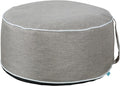QILLOWAY Indoor/Outdoor Inflatable Stool,Round Ottoman,All Weather Foot Rest for Camping or Home,Tan/Grey