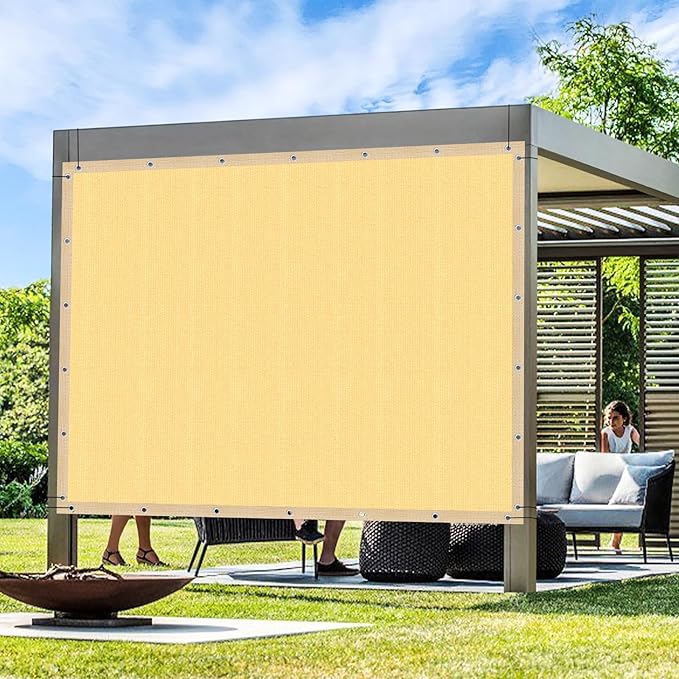 Artpuch Outdoor Pergola Shade Cover 19x20 FT Sun Shade Cloth with Grommets Sand 90% UV Protection Canopy Patio Privacy Screen (Customized Available)