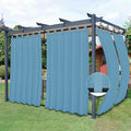 Easy-Going Outdoor Patio Curtains Detachable Tab Top Windproof Weatherproof Curtain for Cabana, Porch, Pergola and Gazebo, Tab Bottom Drape, 2 Panels, 54W x 120L inch, Sky Blue
