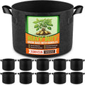 10 Pack 5 Gallon Grow Bags, Thickened Nonwoven Fabric Planter Pots with Handles, Heavy Duty 300G Garden Pots for Tomato, Potato and Vegetable