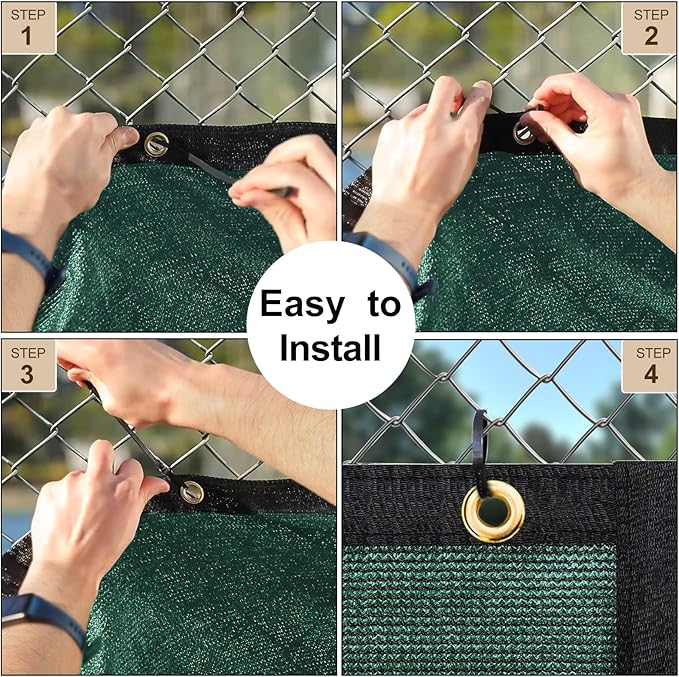 UPGRADE Privacy Fence Screen 3'x55' Dark Green Outdoor 90% Visibility Blockage 170 GSM Mesh Shade Cover Panels for Backyard,Balcony,Home Decoration with Zip Ties,Customized Avaliable
