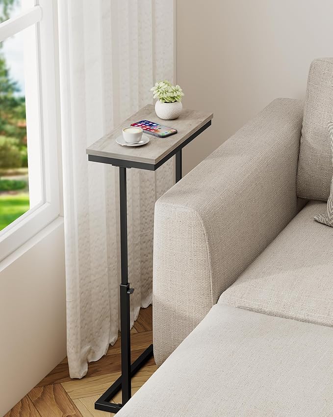 TUTOTAK End Table, Side Table, Tall Couch Table, Sofa Table, Living Room, Bed Room, Greige TB01BG083