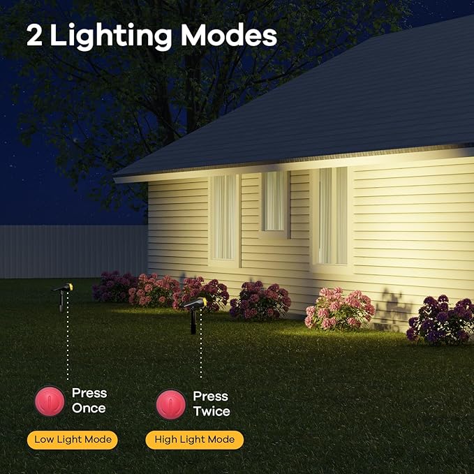 Consciot Christmas Solar Spot Lights Outdoor, IP67 Waterproof 2-in-1 Solar Outdoor Lights, Durable Christmas Decoration Lights for Garden, Yard, Pathway, Driveway, Porch, Walkway, Auto On/Off, 6 Pack