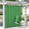 Easy-Going Linen Look Outdoor Curtains Waterproof Windproof Porch Curtains, Soft Thicken Outdoor Privacy Curtains for Patio, Gazebo, Grommet Top and Tab Bottom Drape, 1 Panel, 110x84 inch, Green