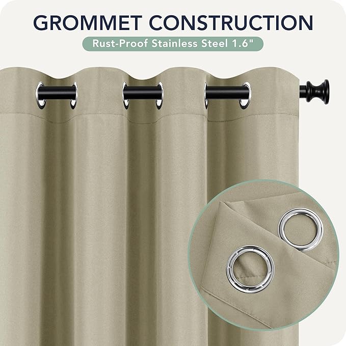 Gazebo Curtains Outdoor Waterproof 6 Panels - Windproof, Privacy, Weatherproof Outside Drapes for Patio Pergola Porch, Grommet Top and Tab Bottom Drape, 54x95 Inch, Taupe