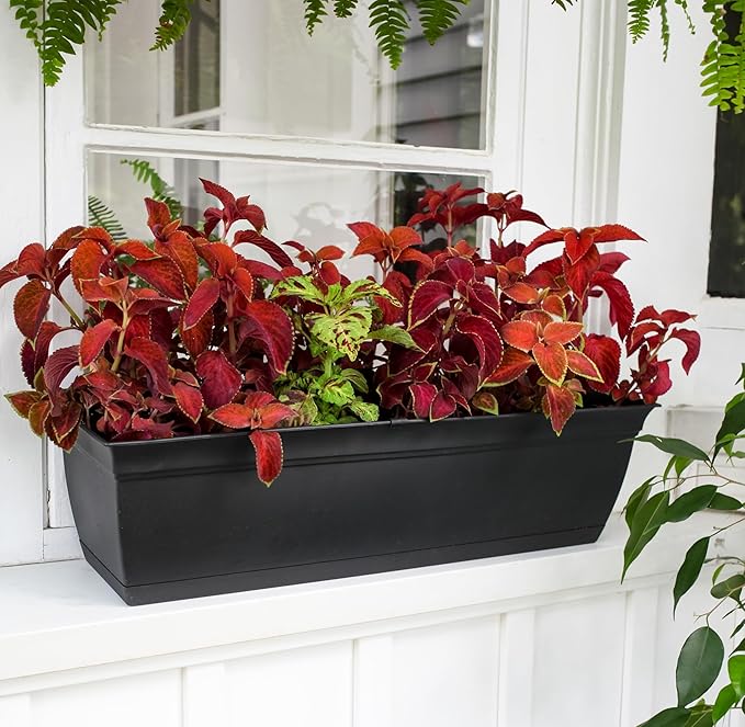 The HC Companies 24" Eclipse Plastic Window Box 7.76"x24"x6.57" in Clay Color