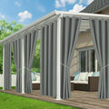 Outdoor Curtains for Patio Waterproof - 6 Panels Privacy Weatherproof Outside Curtains with Grommets for Pergola, Gazebo, Porch, Cabana, Balcony, 54 x 108 Inch, Grey