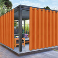 PureFit Outdoor Curtains for Patio Waterproof Weatherproof, UV Resistant Outside Curtains for Gazebo, Front Porch, Pergola, Sun Blocking Privacy Curtain, 120W x 108L inch, 1 Panel, Orange