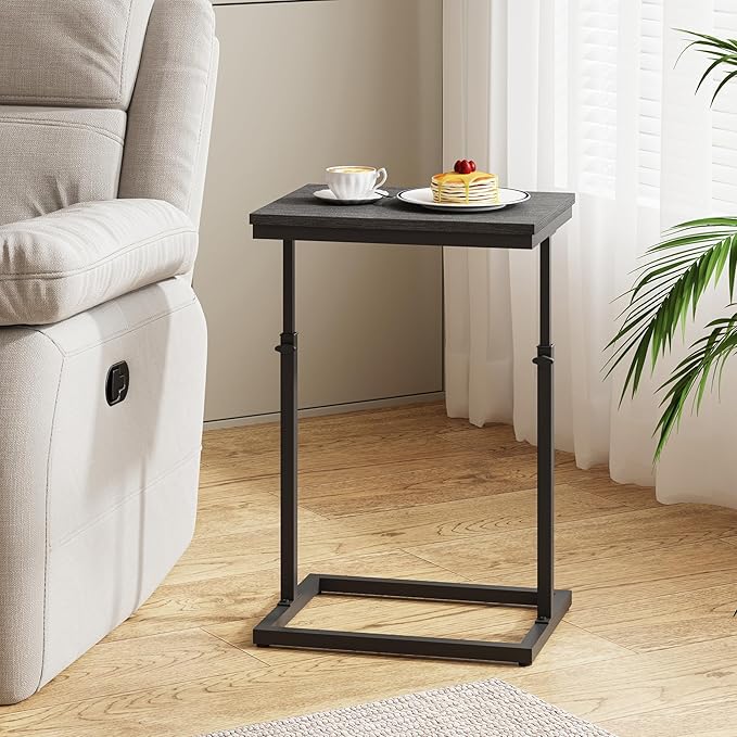 TUTOTAK End Table, Side Table, Tall Couch Table, Sofa Table, Living Room, Bedroom,Black TB01BK083P
