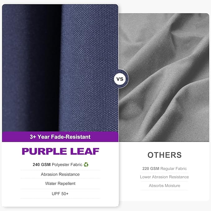 PURPLE LEAF 9' X 9' Left-right Tilt Patio Umbrella Outdoor Cantilever Swivel Square Umbrella with Tilt Aluminum Offset Umbrella with 360-degree Rotation for Garden Deck Pool Patio Navy Blue