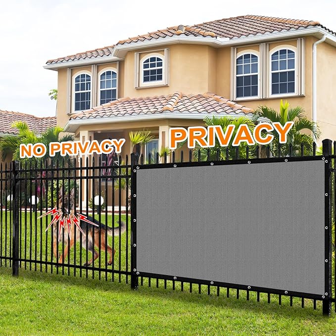 Artpuch 90% Sun Shade Cloth, 6 x 10 FT Pergola Shade Cover Canopy with Grommets, Sun Screen Fabric Tarp for Patio, Outdoor, Garden, Backyard, Light Grey
