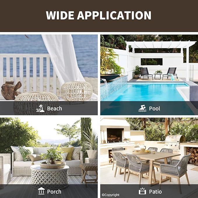 Waterproof Outdoor Curtain W105 x L108 - Grommet Top Sunlight Blocking Window Treatment Drapes Blackout Curtains for Home Bedroom Living Room Outdoor Patio Porch Pergola Cabana Gazebo (2 Panels)