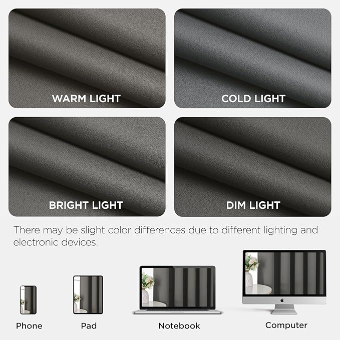 Joydeco Blackout Door Curtain for Doorway Privacy 72 Inches Long, Grommet Closet Curtain for Open Closet, Room Divider for Bedroom Living Room (Light Grey, 52Wx72L, 1 Panel)