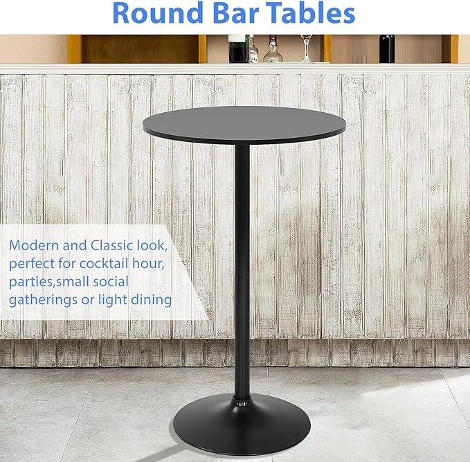 FDW Bistro Pub Table 2 Pack 40 Inch Height Cocktail Table Round Bistro Bar Table for Home and Kitchen Dining