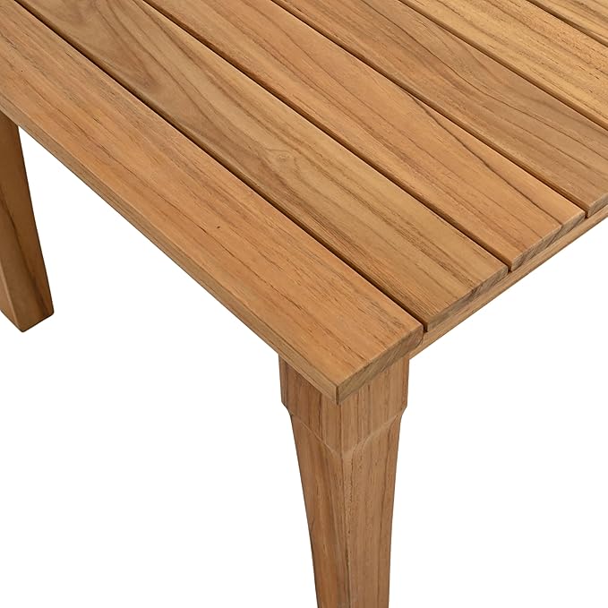 SAFAVIEH Couture Outdoor Patio Furniture Collection - Martinique Rectangular Coffee Table, Natural Teak Solid Wood Slatted Top (CPT1014D)