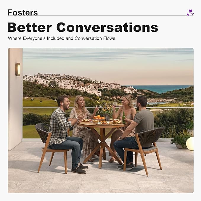 PURPLE LEAF 5 Pieces Outdoor Round Dining Set Patio Table and Chairs for 4 Aluminum Rattan Wicker Patio Dining Set for Lawn Garden Porch Brown