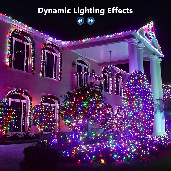 Brizled RGB Christmas Lights, 164ft 500 LED Color Changing String Lights, Dimmable Christmas Tree Light, Indoor Multifunctional Fairy Light with Remote for Outdoor Independence Day Xmas Party Decor