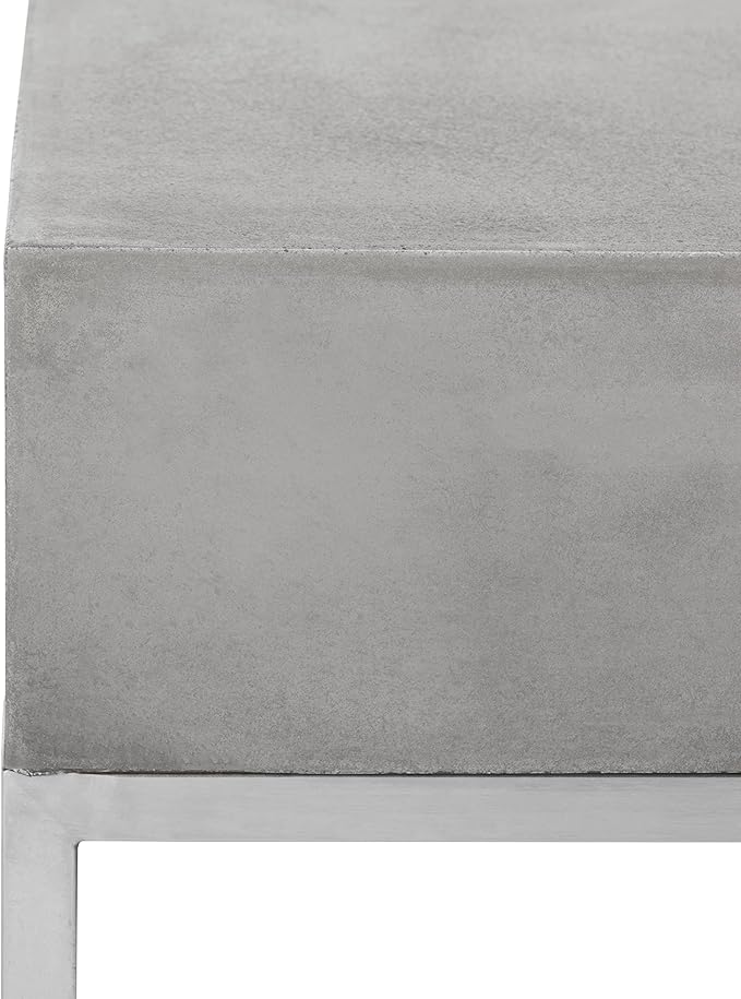 SAFAVIEH Outdoor Collection Eartha Modern Dark Grey Concrete Coffee Table (Fully Assembled)