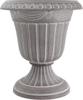 Arcadia Garden Products PL00CW Classic Traditional Plastic Urn Planter Indoor/Outdoor, 16" x 18", White Wash