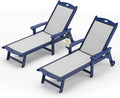 LUE BONA Chaise Lounge Chair Outdoor Set of 2, HDPS and HDPE Wicker Material, Patio Lounge Chair with Adjustable Backrest, Resin Pool Lounge Chairs with Wheels for Backyard, Poolside and Deck