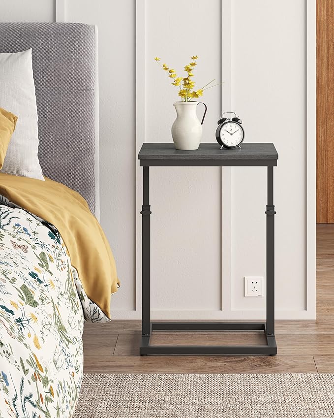 TUTOTAK End Table, Side Table, Tall Couch Table, Sofa Table, Living Room, Bedroom,Black TB01BK083P