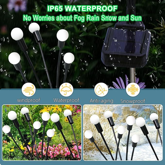 Kohlrabi Solar St Patricks Day Lights Outdoor, 10 Pack 80 LED Green Firefly Lights Waterproof, Sway by Wind, Solar Wind Swaying Light for Yard Patio Backyard Garden Flower Bed Pathway Decoration