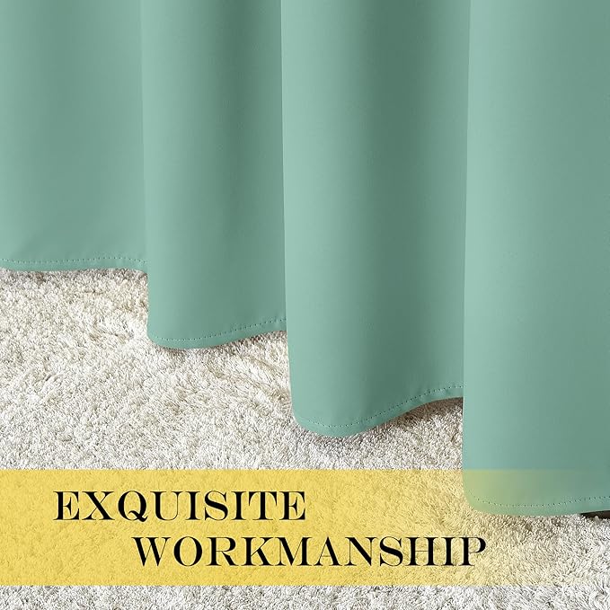 NICETOWN Door Curtain for Closet Doors 80 Inches Long 1 Panel, Blackout Doorway Curtain for Open Closet Bedroom, Room Divider Living Room for Privacy (Aqua Blue, 1 Panel, 46W x 80L)