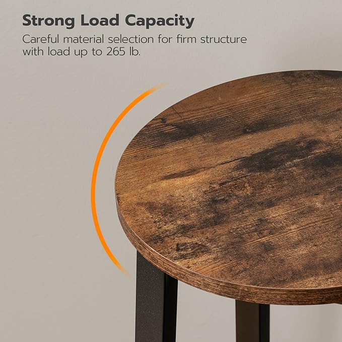 HOOBRO Bar Stools, Barstools Set of 2,Counter Height Barstools, 24.8" Bar Stools for Kitchen Island, Industrial Bar Chairs, for Dining Room, Kitchen, Bar, Rustic Brown and Black BF07BY01G1