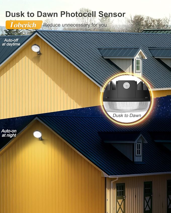 LED Barn Light 2Packs, 150W 20000LM Yard Area Lights Dusk to Dawn Outdoor Lighting with Photocell 3000K Warm White Adjustable Angle IP66 Waterproof Street Lights for Security/Farmhouse/Garage