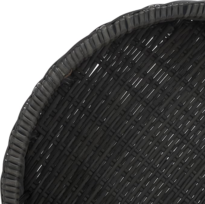 SAFAVIEH Couture Collection Anguilla Dark Grey Faux Wicker Indoor/Outdoor Storage Coffee Table (Fully Assembled)
