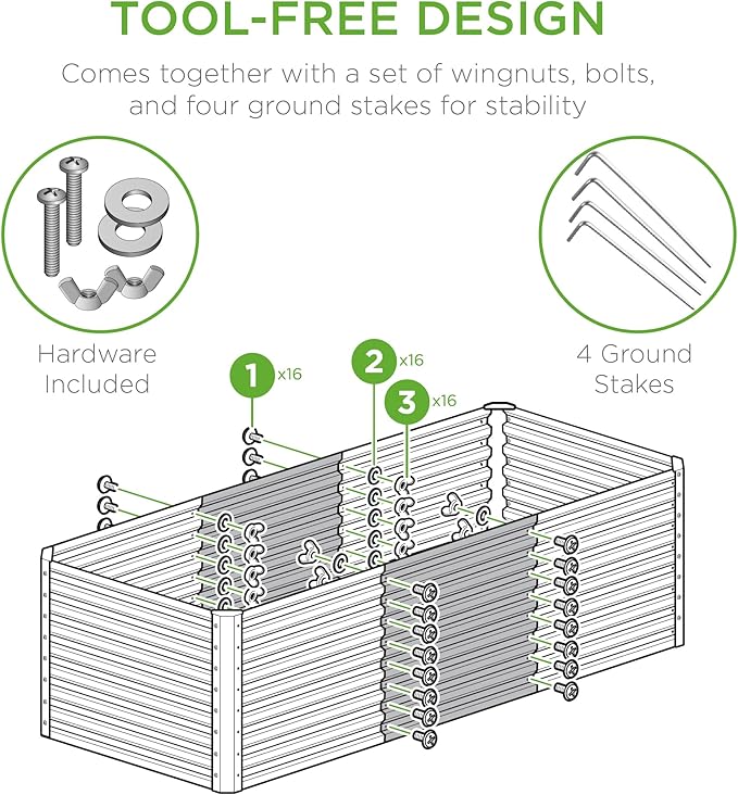 Best Choice Products 4x2x2ft Outdoor Metal Raised Garden Bed, Deep Root Box Planter for Vegetables, Flowers, Herbs, 119 Gallon Capacity, 100% Non Toxic Materials - Taupe