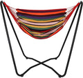 Sunnydaze Hanging Hammock Chair with Space-Saving Stand for Indoor or Outdoor Use - 330-Pound Capacity - Sunset