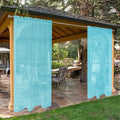 SpaceDresser Waterproof Outdoor Sheer Curtains for Patio - 2 Panels Rod Pocket Indoor Voile Sheer Curtain for Living Room,52W x 108L inch, Aqua