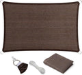 Eden's Decor Straight Flat-Edged Sun Shade Sail Rectangular 5' x 9' Brown UV-Blocking Outdoor Canopy Fabric Cloth Awning for Pergola Patio Garden Backyard Custom Size