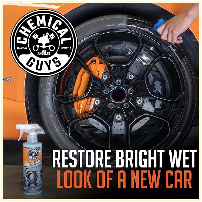 Chemical Guys Tire Kicker Sprayable Extra Glossy Tire Shine (Works on Rubber, Vinyl & Plastic) Safe for Cars, Trucks, Motorcycles, RVs & More, 128 fl oz (1 Gallon)