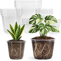 20 Pack 8/6/5/4/3.5 Inch Reinforced Large Clear Nursery Pots with Drainage Hole, Transparent Variety Pack Plastic Plant Pot for Vegetable Propagation, Root Cutting, Seed Starting