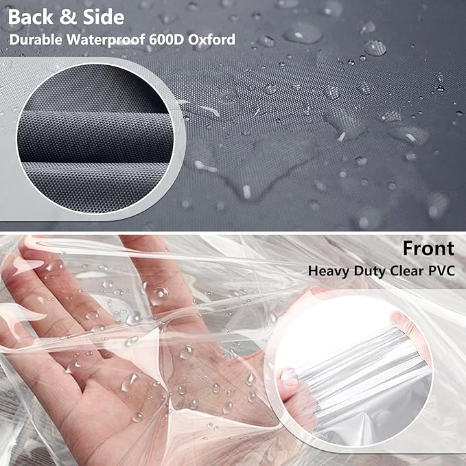 Waterproof Shelf Cover,600D Heavy Duty Dustproof Storage Wire Rack Covers,Outdoor Shelving Covers for Wire Shelves with Zipper 36''x18''x72'',Clear Front.