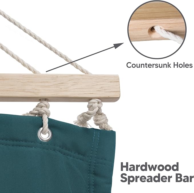 SUNCREAT Hammocks Replacement Hammock for Stand, 475 lbs Capacity, Two Person Patio Hammock for Outside, Dark Green
