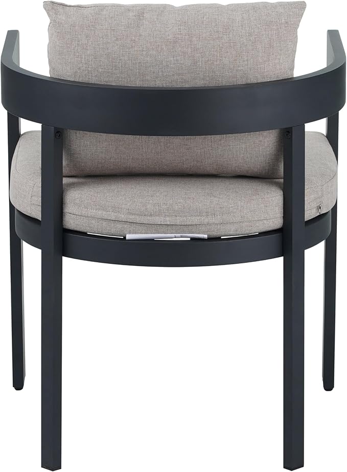Christopher Knight Home Elko Acacia Wood Outdoor Dining Set for 6, Wooden 7 Piece Patio Dining Table Set, Outdoor Metal Dining Chair and Table Set with Cushion, Patio Furniture Set, Teak+Dark Gray
