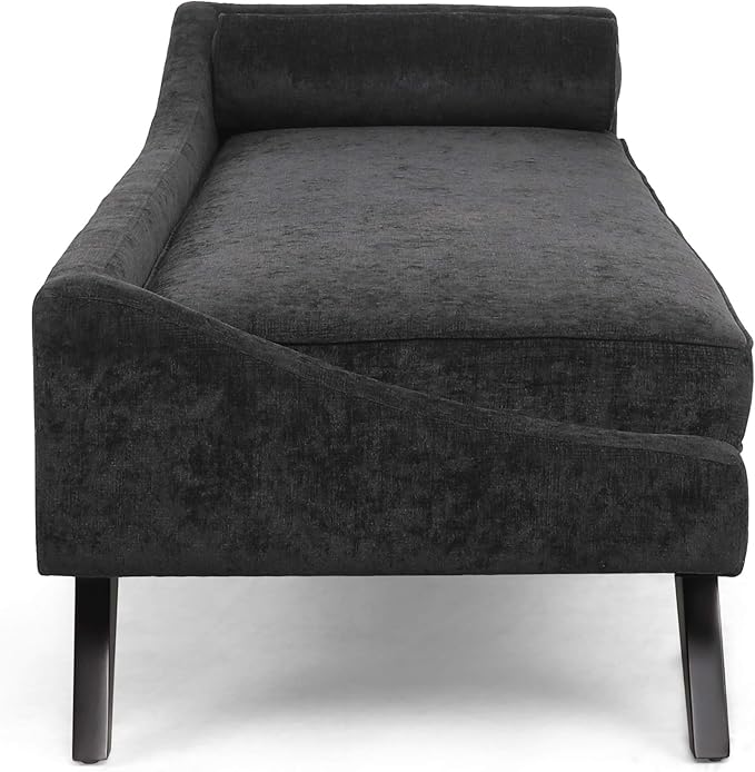 Christopher Knight Home Cagle Chaise Lounge,Wood, Black + Dark Brown